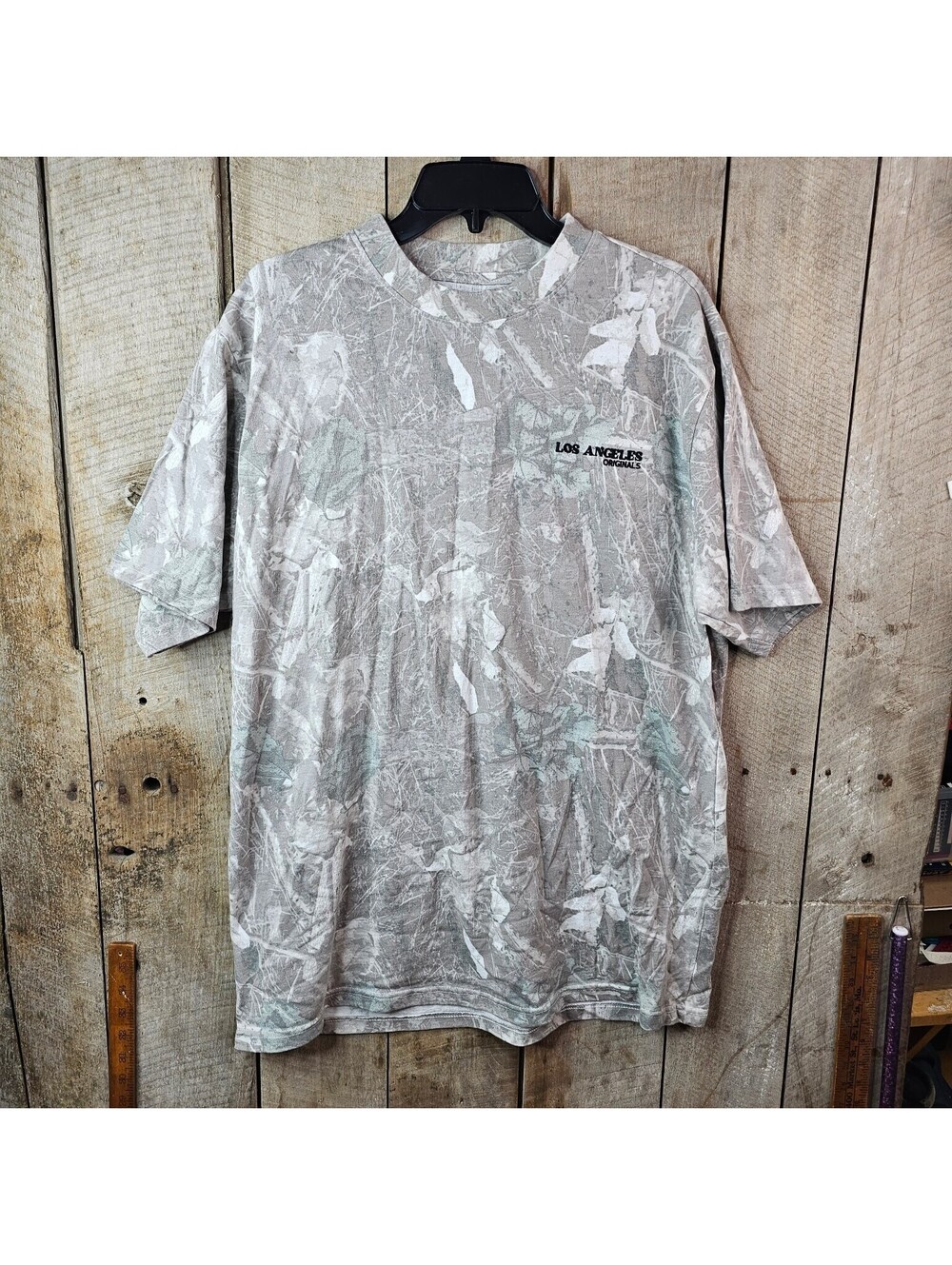 Rock Salt Men's 2X T-Shirt Los Angeles Originals Embroidered Cotton Gray Camo